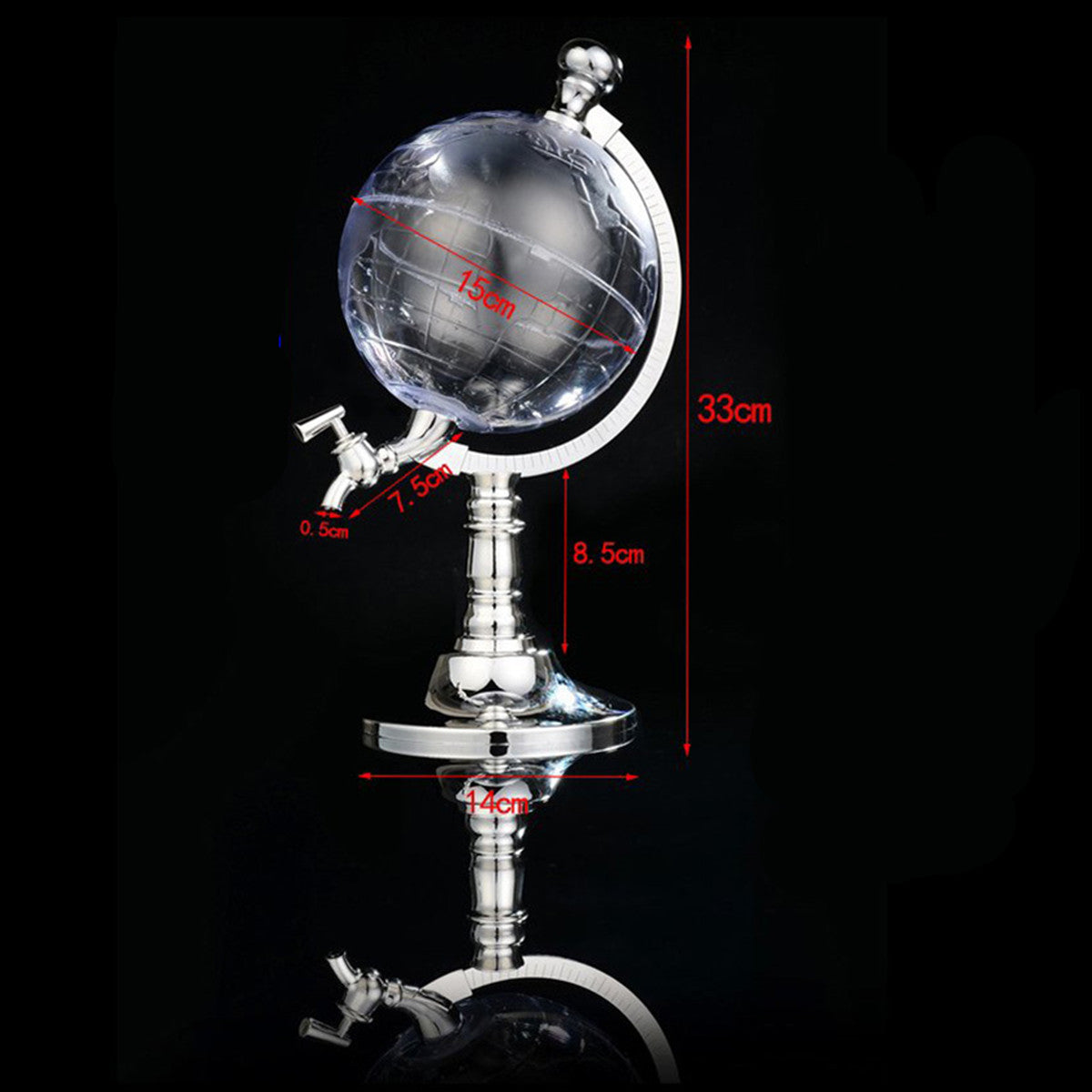Globe Shaped Drink Dispenser With Tap Novel Buys