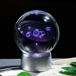 3D Solar System Crystal Ball (Color-Changing) - Novel Buys