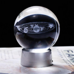 3D Solar System Crystal Ball (Color-Changing) - Novel Buys