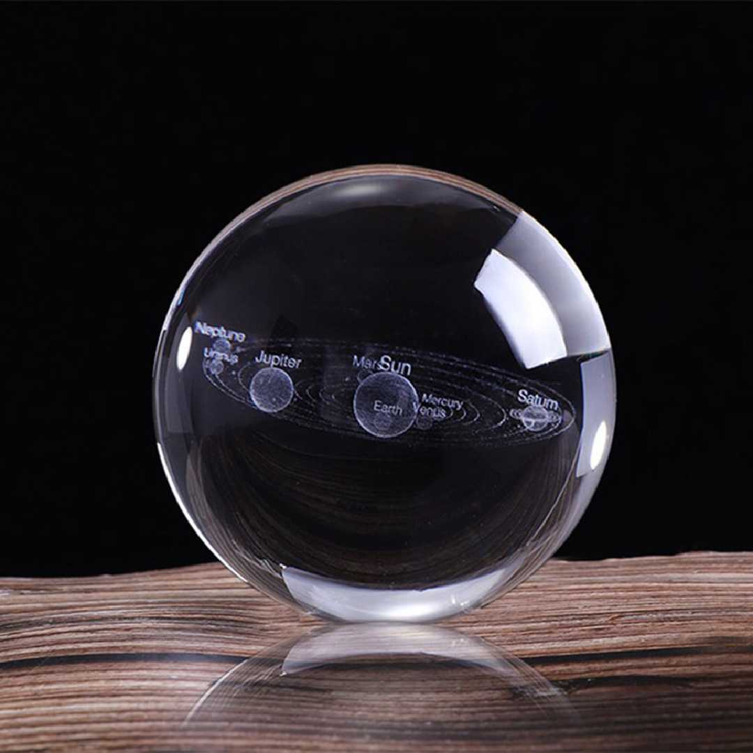 3D Solar System Crystal Ball (Color-Changing) - Novel Buys