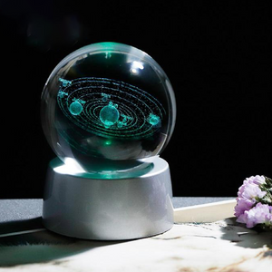3D Solar System Crystal Ball (Color-Changing) - Novel Buys