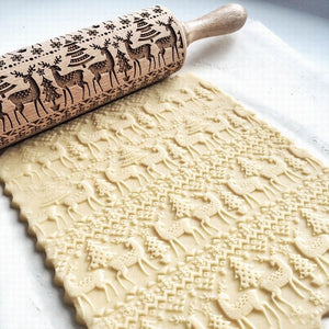 Christmas Embossing Rolling Pin - Novel Buys