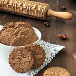 Christmas Embossing Rolling Pin - REINDEER - Novel Buys