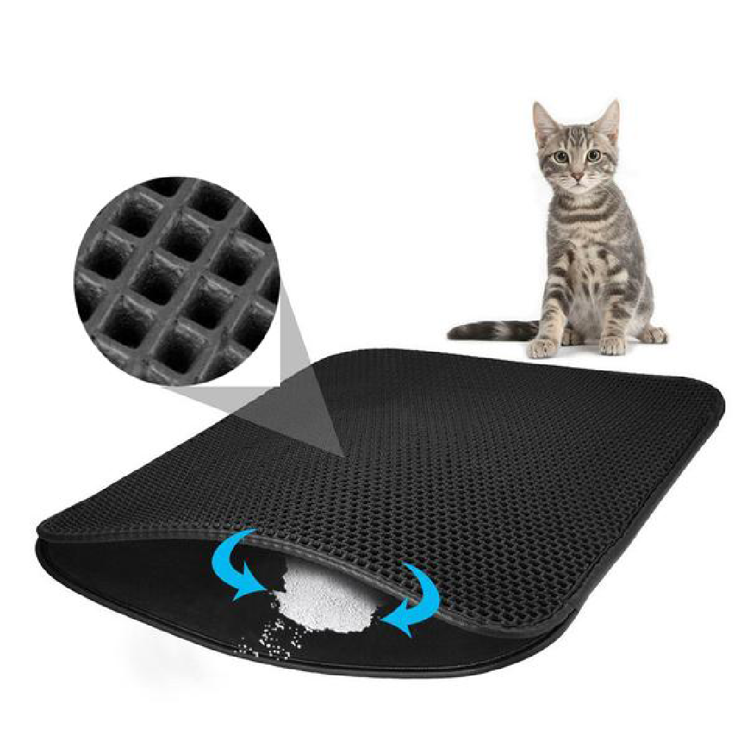 Double cat on sale litter mat
