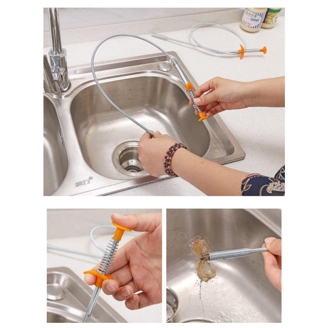 Pipe Unblocker Dredging Tool  Cleaning Kitchen Sink Drains - 60cm