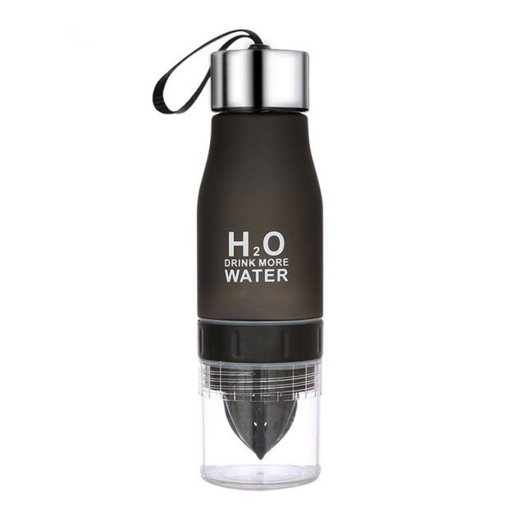 H2O Fruit Infusion Water Bottle - BLACK - Novel Buys