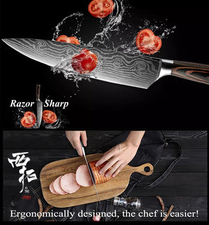 XITUO  Stainless Steel Veins Kitchen Knives