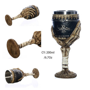 Coolest Gothic Resin Stainless Steel  Wine Glass Cocktail Glasses Whiskey Cup Party Bar Drinkware