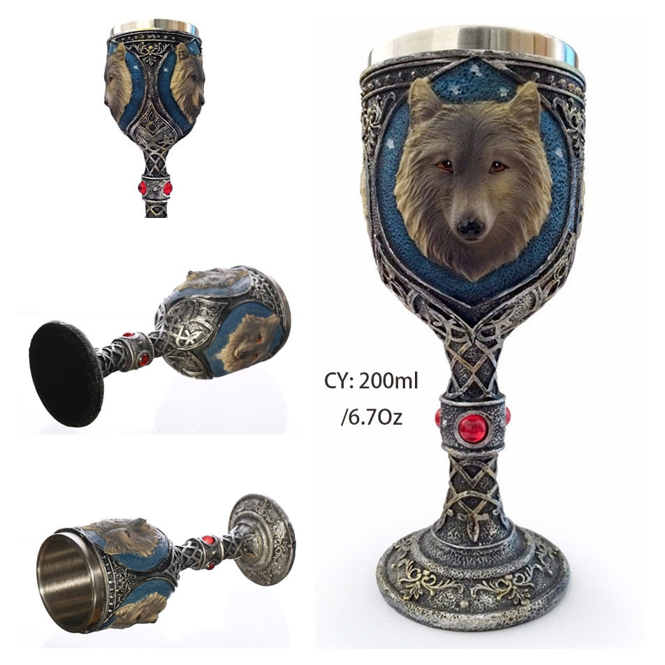 Coolest Gothic Resin Stainless Steel  Wine Glass Cocktail Glasses Whiskey Cup Party Bar Drinkware