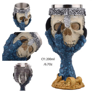 Coolest Gothic Resin Stainless Steel  Wine Glass Cocktail Glasses Whiskey Cup Party Bar Drinkware