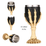 Coolest Gothic Resin Stainless Steel  Wine Glass Cocktail Glasses Whiskey Cup Party Bar Drinkware