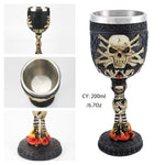 Coolest Gothic Resin Stainless Steel  Wine Glass Cocktail Glasses Whiskey Cup Party Bar Drinkware