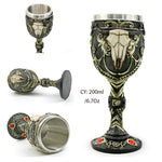 Coolest Gothic Resin Stainless Steel  Wine Glass Cocktail Glasses Whiskey Cup Party Bar Drinkware