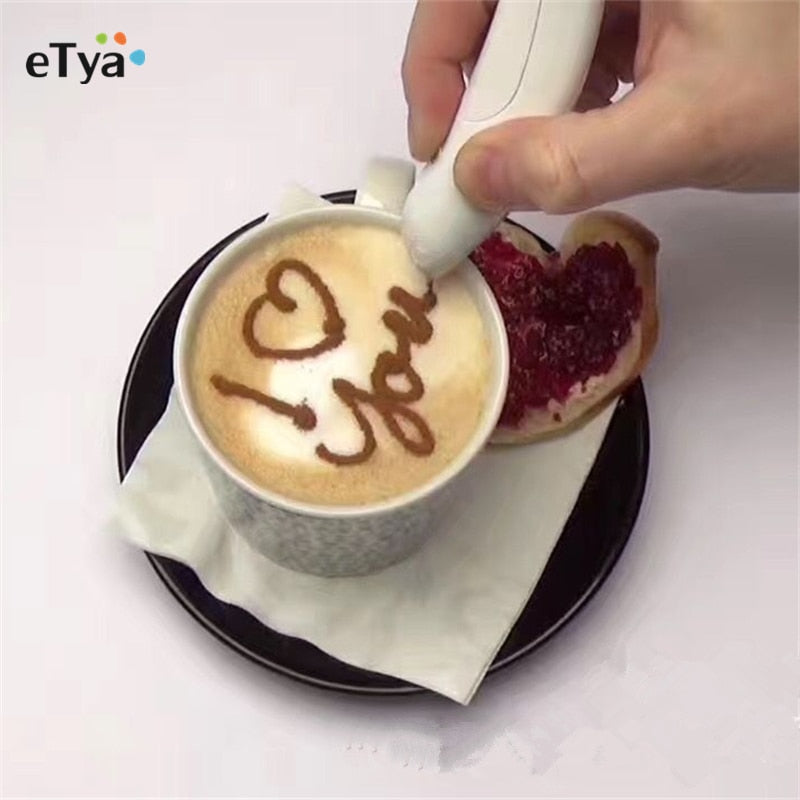 Electrical Latte Art Pen For Barista Coffee Carving Pen Reusable Pen For  Cake Decoration Portable Latte