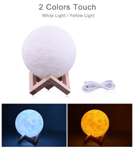 3 Color Tap Control moon lamp