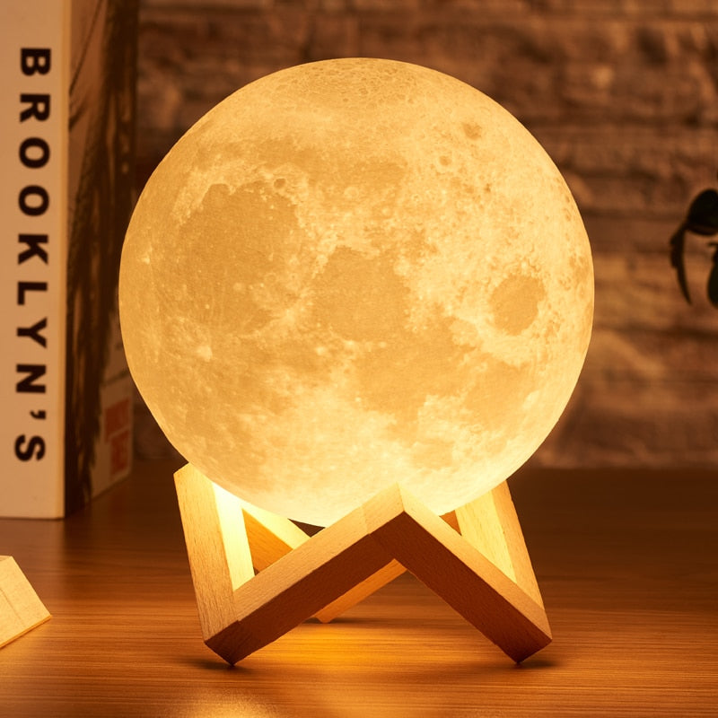 3 Color Tap Control moon lamp